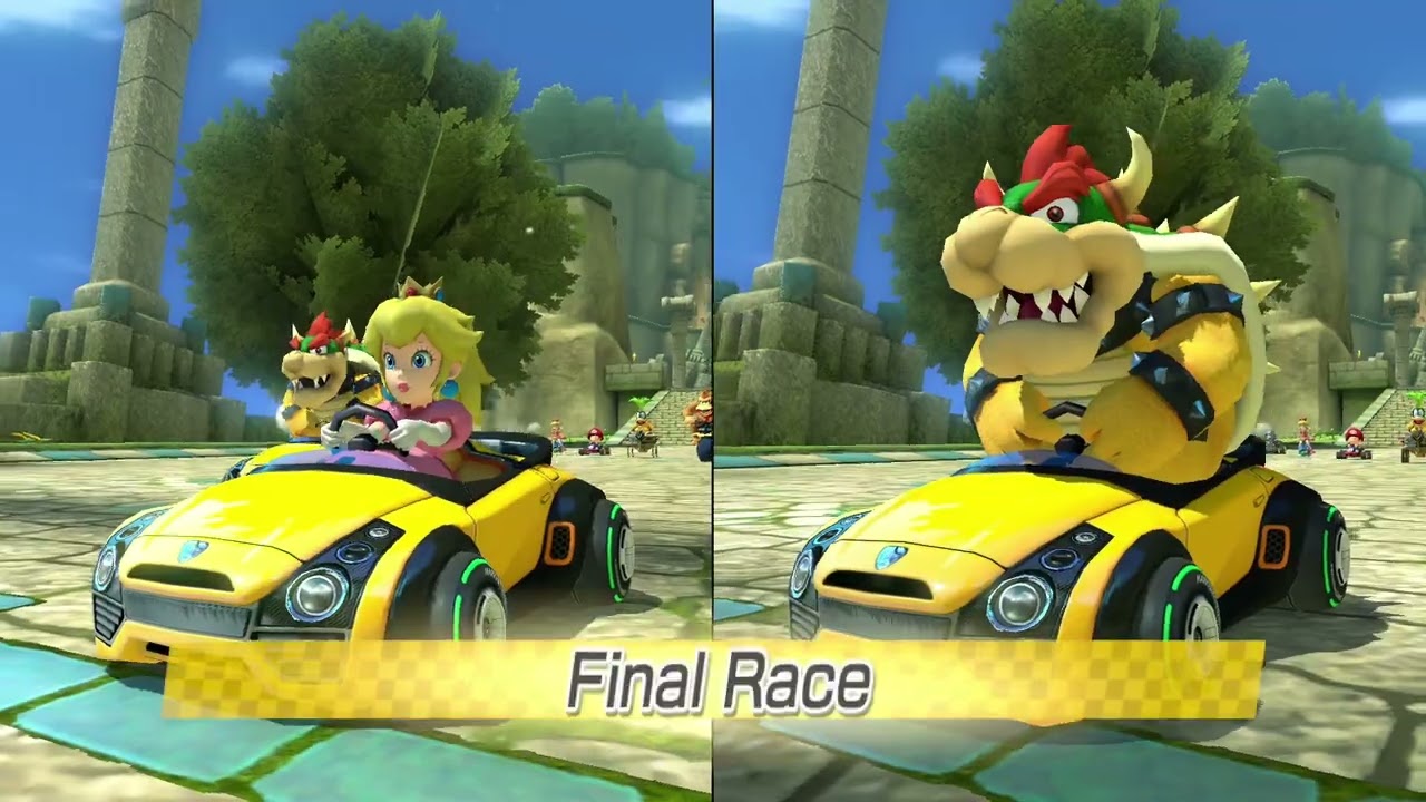 Mario Kart 8 -  Bowser tries to get one over on Peach!