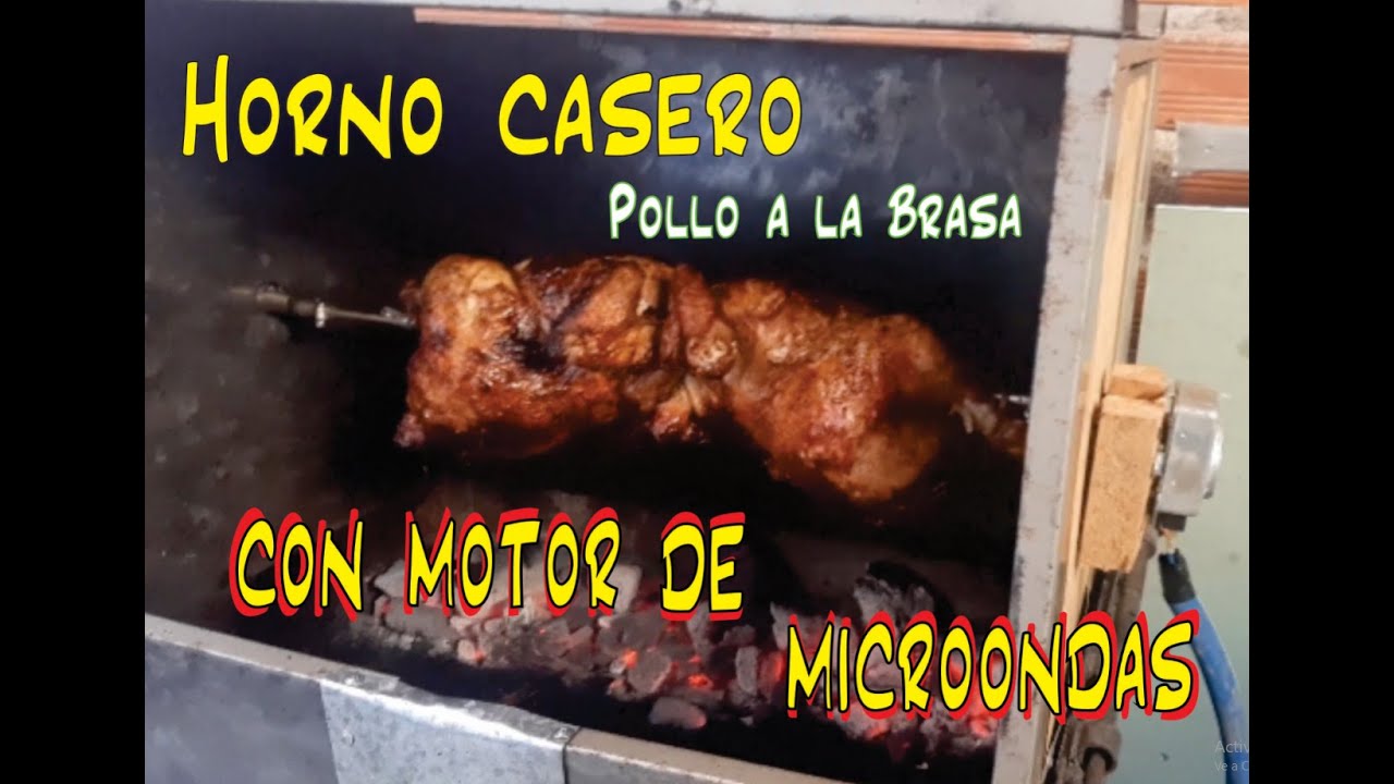 Horno casero para Pollo a la Brasa , espiedo con motor - YouTube