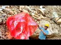 Huge ruby, found deep in a volcanic crater. Perfectly Digging for Diamonds