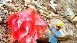 Huge ruby, found deep in a volcanic crater. Perfectly Digging for Diamonds Wealth
