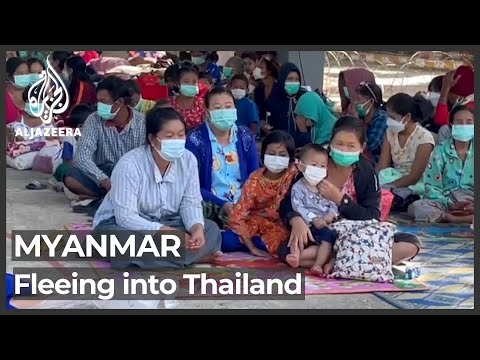 Myanmar army air raids send hundreds fleeing into Thailand