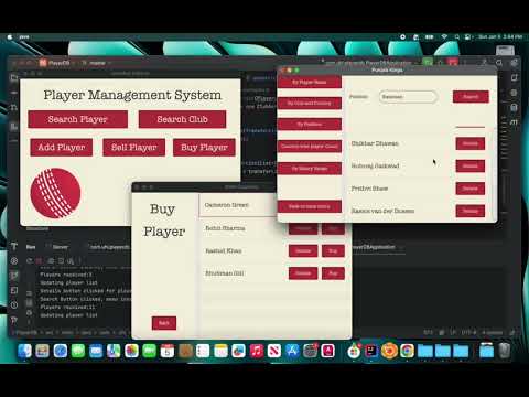 Player Management System | Level 1 - Term 2 Project | JavaFX | Java Networking