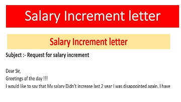 Application For Salary Increment || Salary Increment request letter