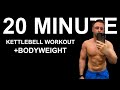 20 min sweat and shred single kettlebell  bodyweight perfect for age 30