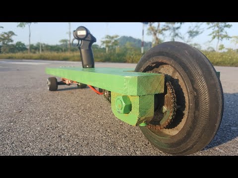 How To Make A Electric LONGBOARD Using Piece Of Wood At Home