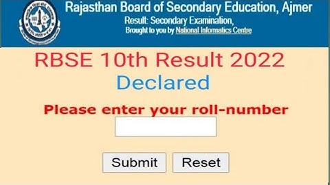 Rajasthan Board RBSE 10th Result 2022/RBSE 10th Result 2022 इन स्टेप्स से करें चेक