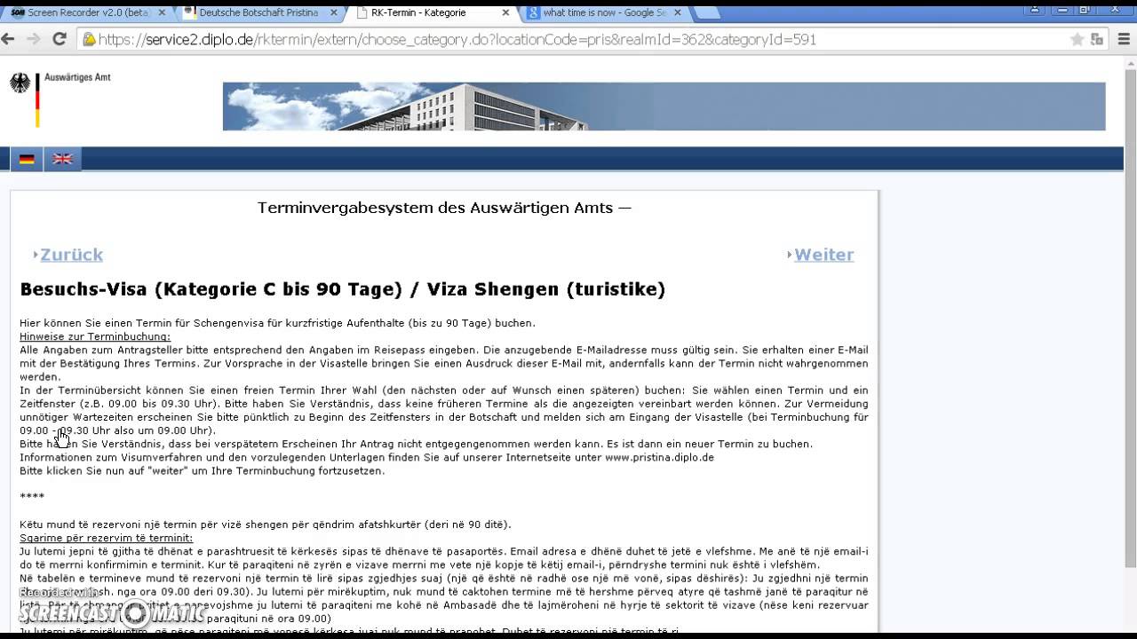 Terminvergabesystem 03 06 15 Deutsche Botschaft Youtube