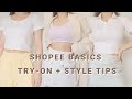 best BASICS shopee try-on haul WITH STYLE TIPS | 8.8 sale ready!