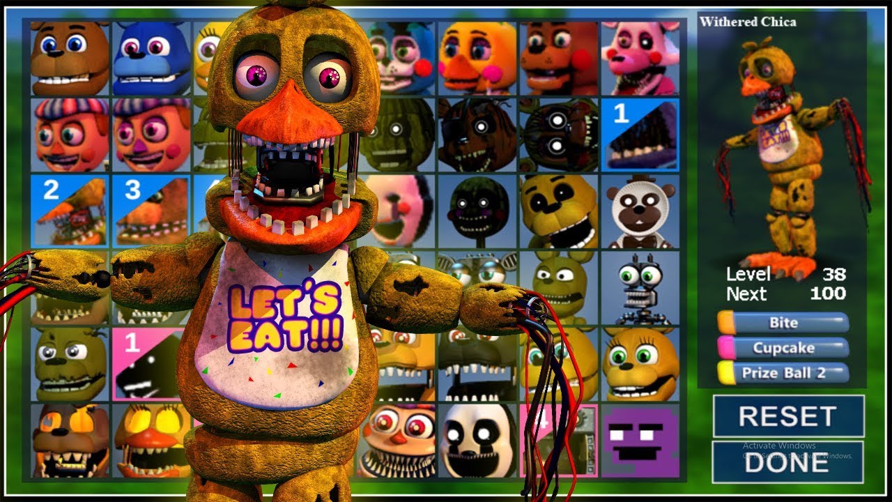 Classic FNaF 2 Withered Chica in FNaF World! W.i.p! (Mod) 