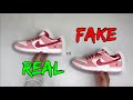 Real vs fake strange love nike sb dunk comparison