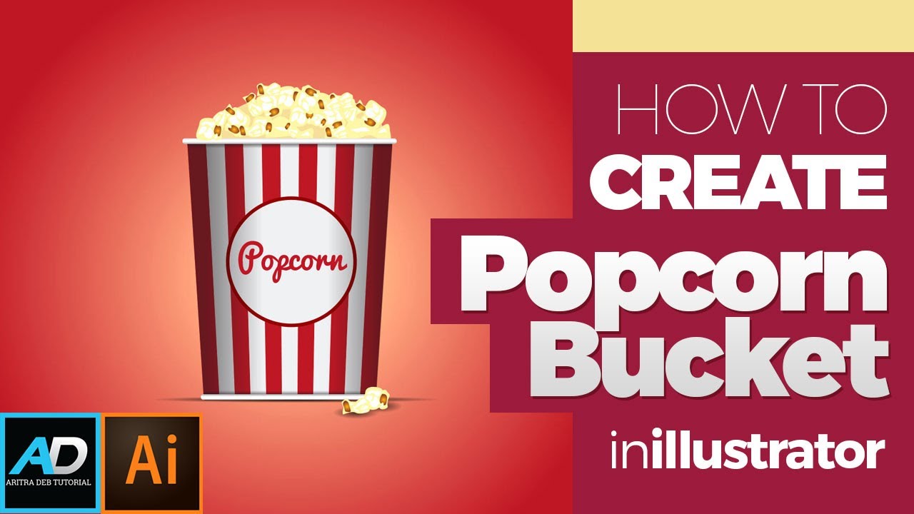 How to Make Popcorn Bucket in illustrator | Adobe Illustrator Tutorial