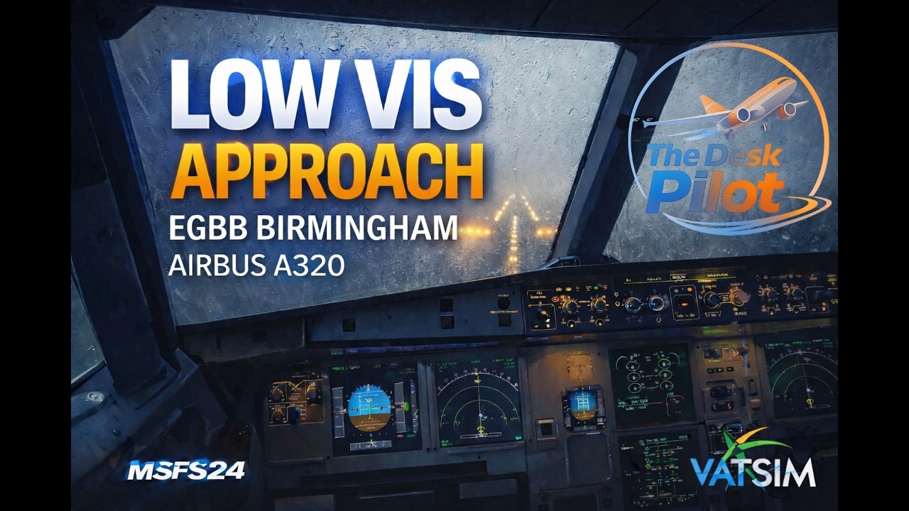 Low Visibility Approach / Birmingham EGBB / Airbus A320 / MSFS24