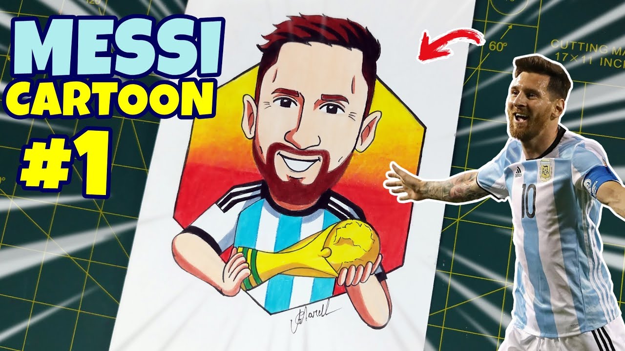 Como desenhar o LIONEL MESSI cartoon #1 levantando a taça copa 2022 ...
