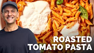 Roasted Tomato Pasta | A great way to use up cherry tomatoes for a delicious weeknight meal!