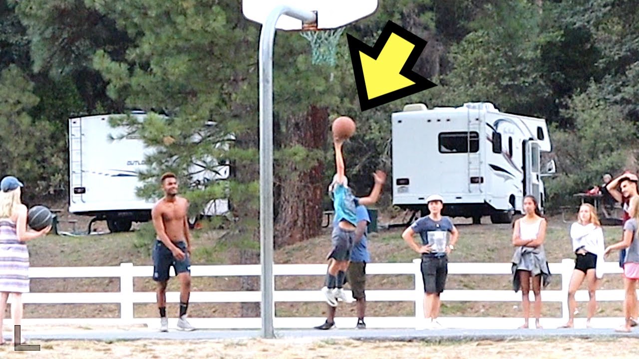 🏀12 Year Old Challenges High School Kids Basketball Game YouTube