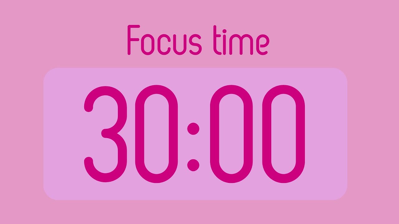 30 Minute Focus Timer 🧡 Pink Background 🧡 ASMR Tick Tock | Deep Focus & Productivity