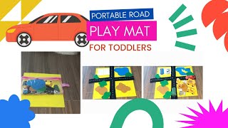 Portable Road Play Mat | No Sew Road Play Mat For Toddlers | DIY Felt Car Mat