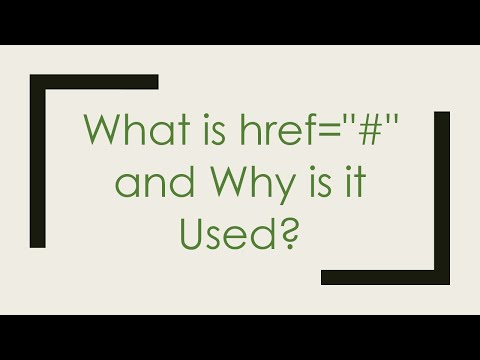 What is href="#" and Why is it Used?