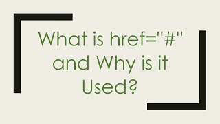 What is href=# and Why is it Used
