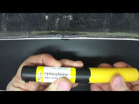 Four Epinephrine Auto-injectors Firing into Ballistic Gelatin Older Version With Emerade