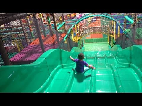 Indoor Playground. Fun Kids Play Area with Slides and Ball Pit Balls!