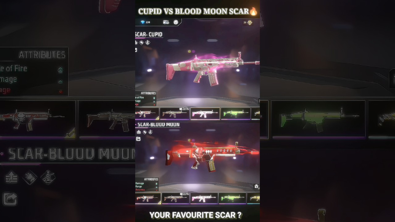 CUPID SCAR VS BLOOD MOON SCAR 🔥 _ YOUR FAVOURITE SCAR ? 🤔 