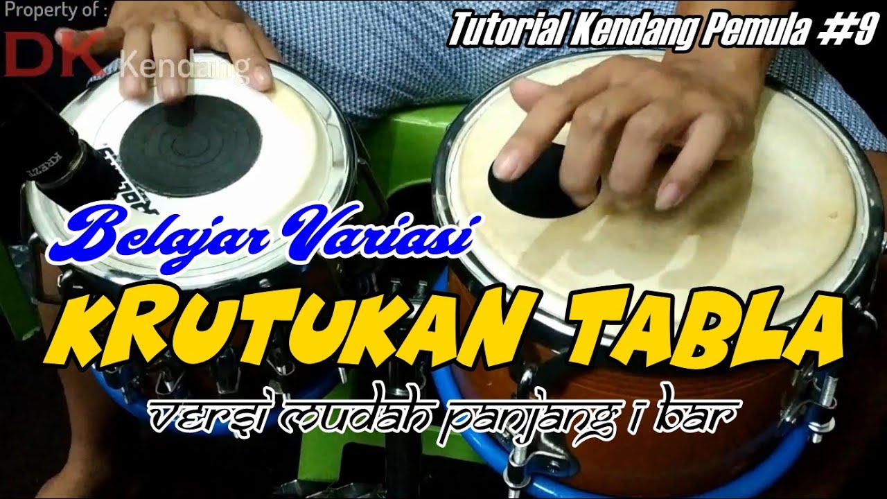 Belajar Variasi KRUTUKAN TABLA (Fill Tabla) Versi Mudah Panjang 1 Bar