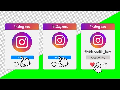 Instagram follow green screen, png with sound Free Download