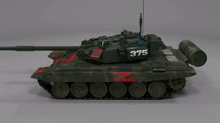 Wagner Pmc T90A Tank 3D Turntable Animation