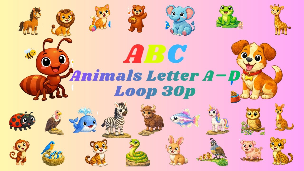 ABC Zoo Animals – Part 6 – B–E Loop | Nursery Rhyme for Kids | Kid TV 365