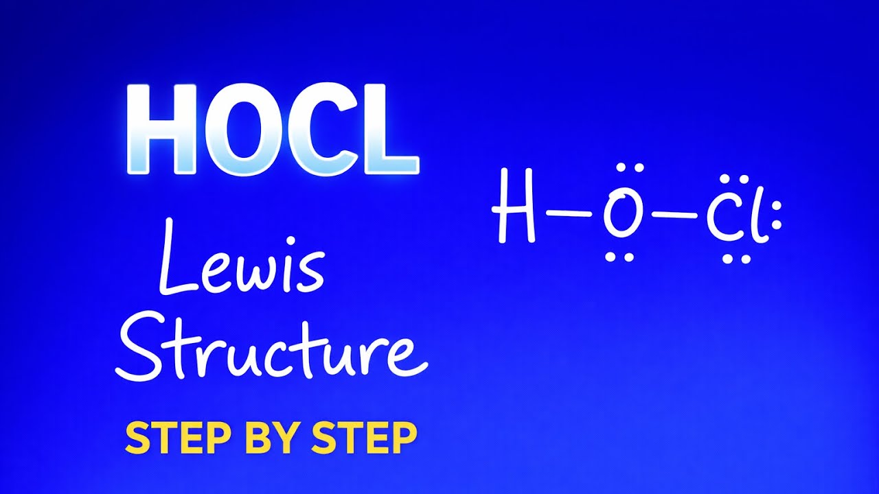 Simplified diagram illustrating the Lewis structure of HOCl
