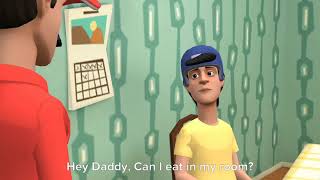 Jeffy eats in his room and messes up his room and gets grounded
