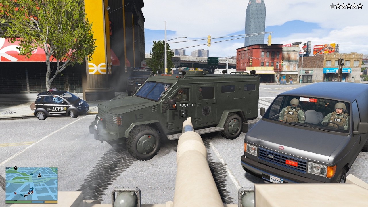 GTA 5 Liberty City Tank Rampage + 10 Star Wanted Level Escape [R.D.E. 4.1.3]