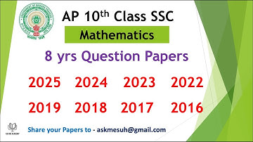 AP 10th class Maths 2025 to 2016 - 8 years previous question papers Andhra SSC Mathematics old Paper