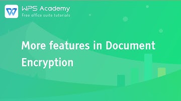 [WPS Academy] 2.4.7 Excel:More features in Document Encryption