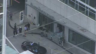 Aftermath of car crash into Terminus condos in Buckhead | Aerials