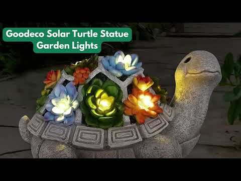 Goodeco Solar Light Turtle Statue Garden Ornaments Outdoor Lighting