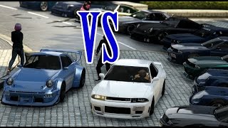 GTA 5 Online Elegy Retro Vs Comet Retro Car Meet (993 Vs GTR) GTA 5 Online Elegy Retro Vs Comet Retro Car Meet (993 Vs GTR)