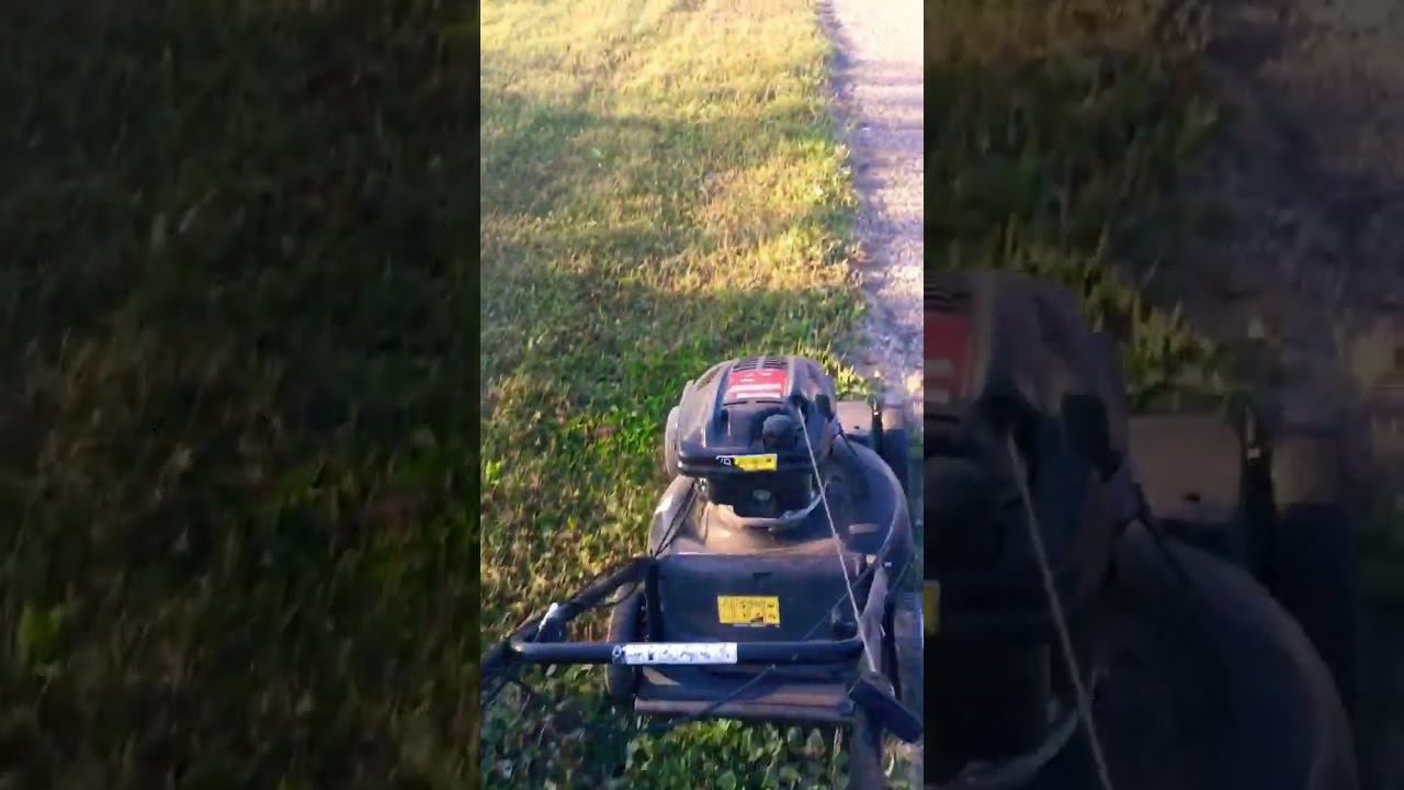 Running Yard Works Lawnmower