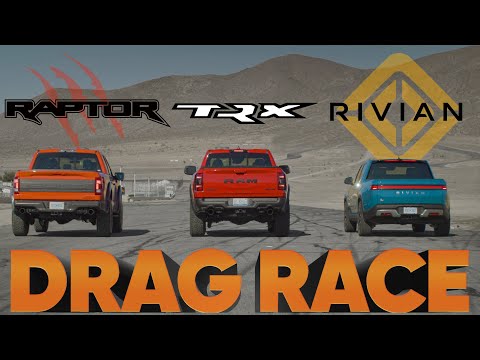 World's Fastest Pickups — Rivian R1T vs Ram TRX vs Ford Raptor vs Syclone — Cammisa Drag Race Replay