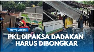 Detik-detik Pembongkaran Lapak Pedagang Kaki Lima di Jalan Eyckman Bandung