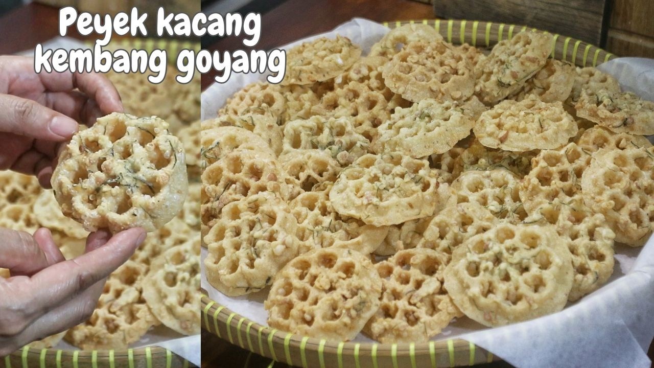 Peyek kacang kembang goyang super renyah, kombinasi 3 tepung dan 1 butir telur
