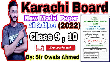 Class 9 and 10 New Model Paper 2022 Sindh Board || Karachi Board || 40% Mcqs || Learning with Genius
