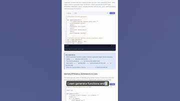 Python Generators - yield Keyword, Generator Functions & Expressions — in 30 seconds #Python