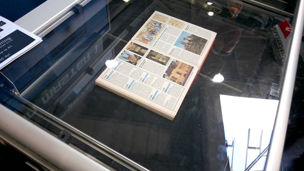 Clever book scanning robot in A2 size - YouTube