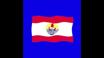 French Polynesia 2d flag green screen flag animation