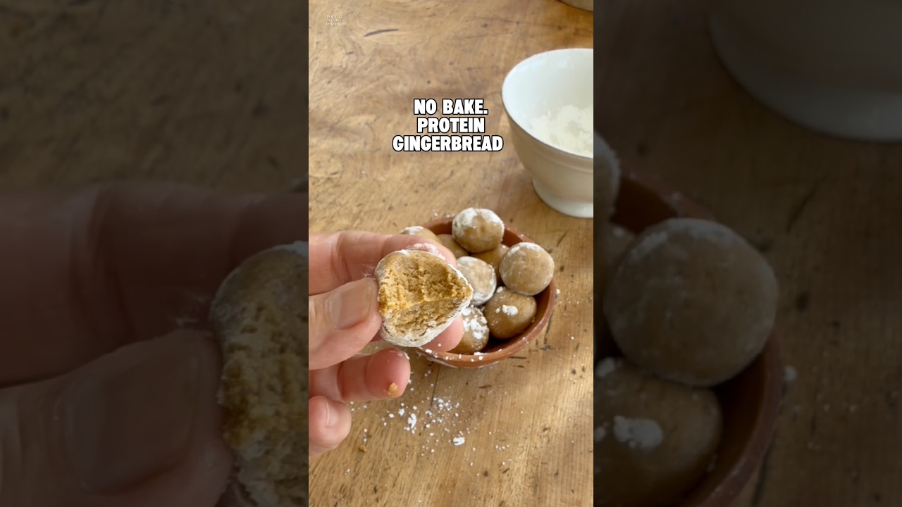 Gingerbread Protein Bites That Taste Like Dessert #recipe #glutenfree #shorts  #protein