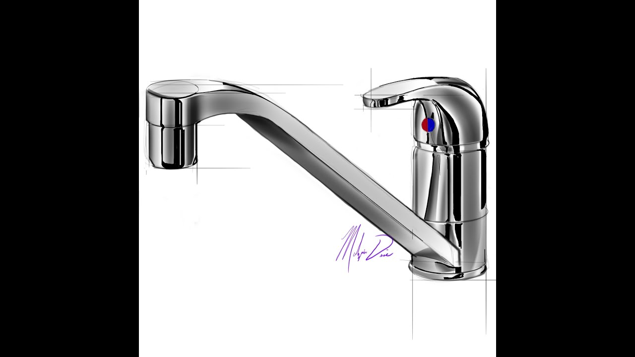 Chrome Kitchen Faucet Drawing YouTube