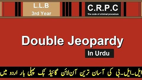 Double Jeopardy under crpc section 403