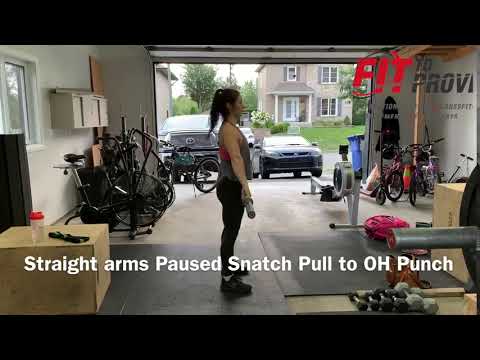 Straight arms Paused Snatch Pull to OH Punch